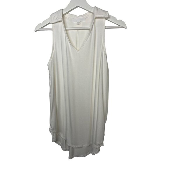 Adyson Parker Top Womens Sz XS Sleeveless V Neck Tank White Stretch Casual Work - Picture 4 of 12